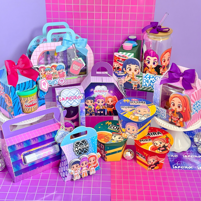 K-Pop Warriors Party Decor Editable Template Kit — 8 Templates