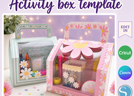 Printable Activity Party Favor Box Template for Kids Birthday Parties