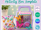 Printable Kids Activity Box Template Editable DIY Party Favor Kit