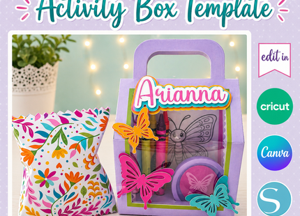Printable Kids Activity Box Template Editable DIY Party Favor Kit