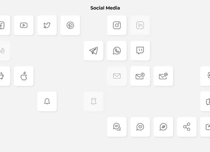 50 Outline Social Media Icons Pack Editable SVG PNG Figma