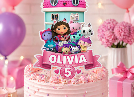 Gabby Dollhouse Canva Editable Printable Cake Topper SVG PNG