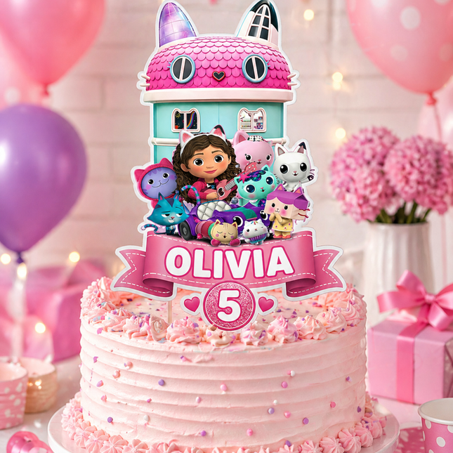 Gabby Dollhouse Canva Editable Printable Cake Topper SVG PNG