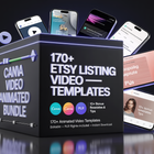 Etsy Listing Video Templates Canva Video Mockups Video Template Etsy Canva Animation Etsy Video Mockup Bundle Canva Mockup Template Bundle