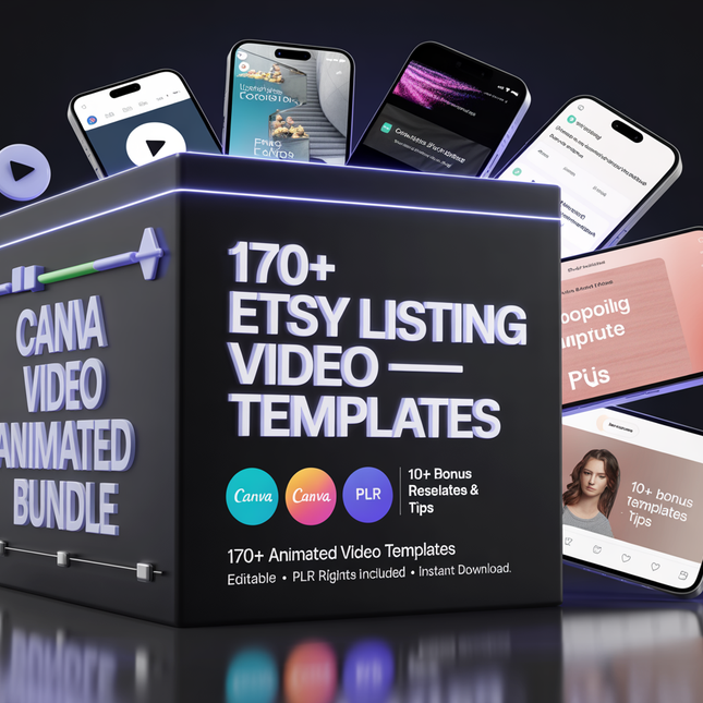 Etsy Listing Video Templates Canva Video Mockups Video Template Etsy Canva Animation Etsy Video Mockup Bundle Canva Mockup Template Bundle