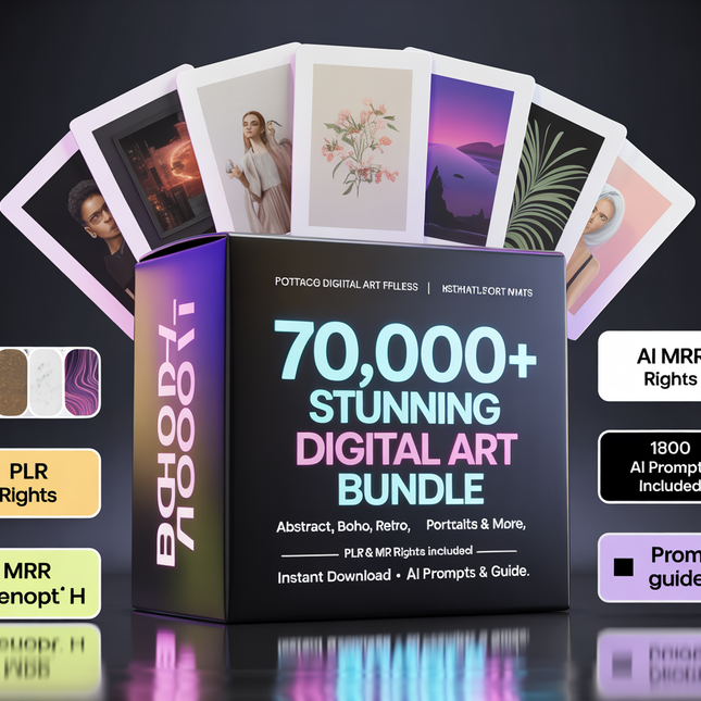 Stunning Digital Art Bundle -High-Resolution Designs Perfect for Wall Art, Prints and Creative Projects - Art Prompts For All Styles