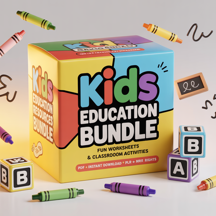 Kids Education Resources Teachers Parents Worksheets For Kids Classroom Activities, DFY Digital Product Bundle, PLR MRR Master Resell Rights