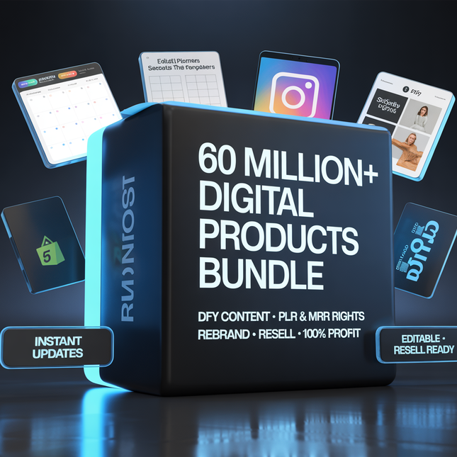 Digital Products Bundle 60 Million Ideal Passive Income, Millions of DFY Content,  Private Label Rights & Master Resell Rights MRR PLR