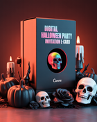 Digital Halloween Party Invitation – Animated Skull Pumpkin Gothic eCard