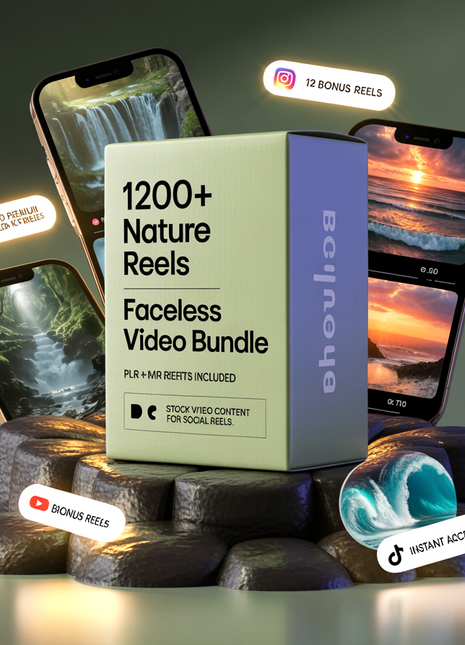 1200+ Nature Reels | Faceless Video | MRR PLR | Stock Video | Faceless Reels