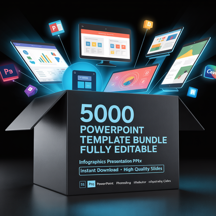 5000 PowerPoint Template Bundle Fully Editable Templates | Infographics PowerPoint Templates | Presentation Template | PPTX Infographics