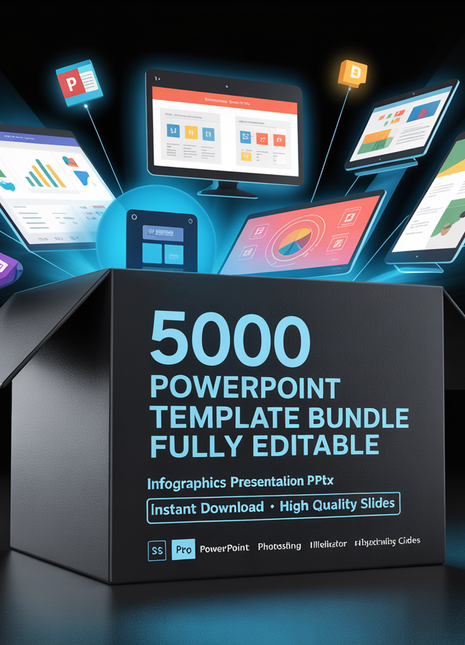 5000 PowerPoint Template Bundle Fully Editable Templates | Infographics PowerPoint Templates | Presentation Template | PPTX Infographics