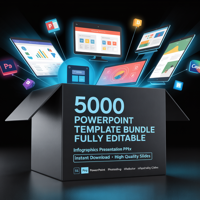 5000 PowerPoint Template Bundle Fully Editable Templates | Infographics PowerPoint Templates | Presentation Template | PPTX Infographics