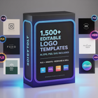 1,500+ Logo Templates Bundle | Editable Designs for Brands, Creators & Businesses | SVG | PLR + MRR | Rebrand, Sell, Logo Bundle, Pro Logo