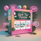 Digital Girls Trip Itinerary Invitation – Animated Birthday Weekend Travel Schedule