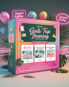Digital Girls Trip Itinerary Invitation – Animated Birthday Weekend Travel Schedule