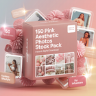 Stock Photo | 150+ Pink Aesthetic Photo | Faceless Photo | MRR PLR | Aesthetic Stock Photo