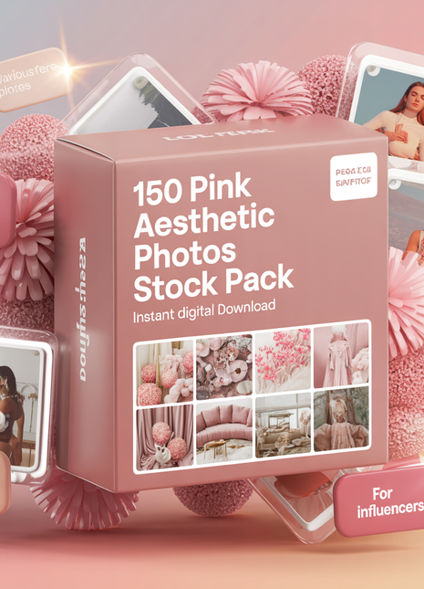 Stock Photo | 150+ Pink Aesthetic Photo | Faceless Photo | MRR PLR | Aesthetic Stock Photo