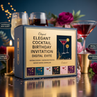 Elegant Cocktail Birthday Invitation – Editable Digital Evite
