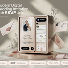 Modern Digital Wedding Invitation with RSVP Link – Editable Canva Template