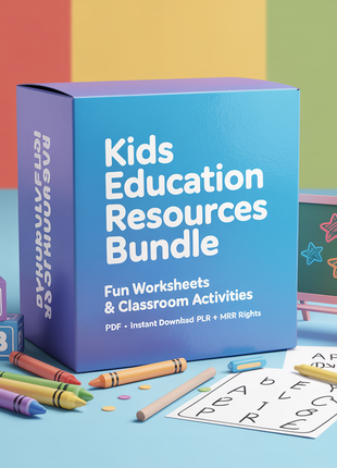 Kids Education Resources Teachers Parents Worksheets For Kids Classroom Activities, DFY Digital Product Bundle, PLR MRR Master Resell Rights