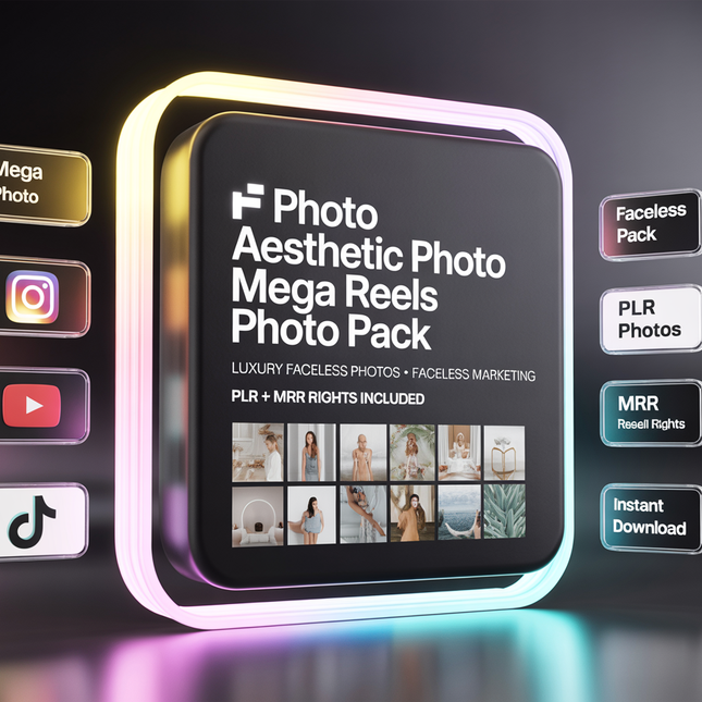 Faceless photo, aesthetic photo, faceless lifestyle, luxury photo, mega reels bundle, faceless marketing, plr photo pack, mrr resell rights