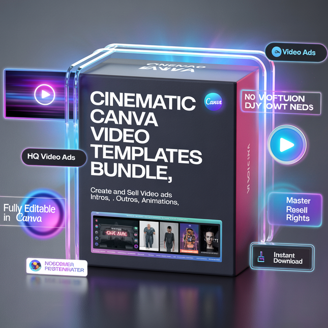 Cinematic Canva Video Templates | Create and Sell HQ Video Ads, Intros, Outros & Animations | No Software Needed | Master Resell Rights