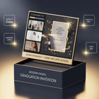 Modern Digital Graduation Ceremony Invitation Template, Minimalist College Grad Announcement, Multiple Photo Graduation Party Invite