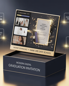 Modern Digital Graduation Ceremony Invitation Template, Minimalist College Grad Announcement, Multiple Photo Graduation Party Invite