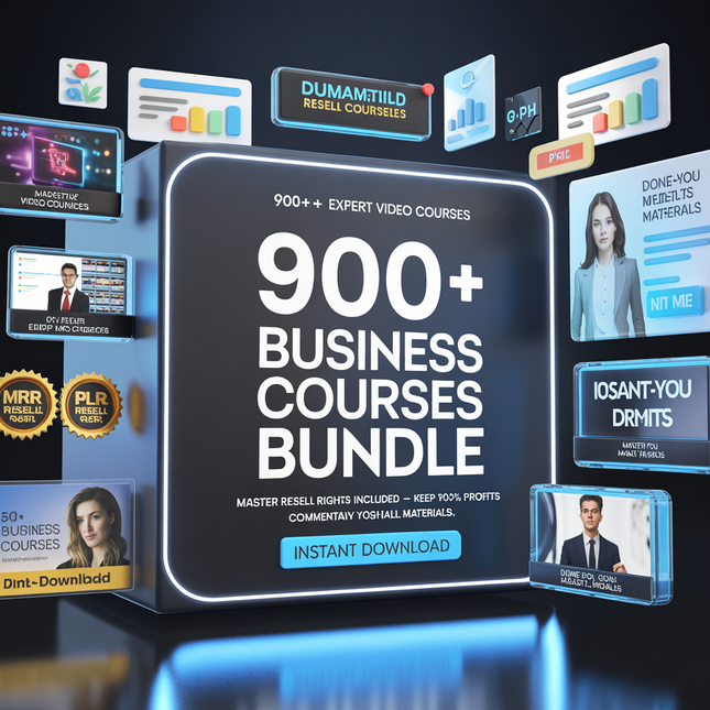 900+ Business Courses Bundle | MRR, PLR, Resell Rights | Video Courses, Marketing Courses, Dropshipping Courses, Courses, Digital Business
