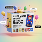 Super Mario Editable Birthday Invitation – Canva Template | Instant Download