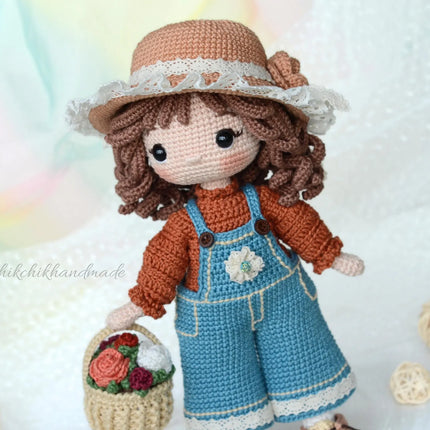 Little CATHY Crochet Doll Pattern, Amigurumi Doll Pattern, PDF Tutorial (En, Fr, De, Esp, Nl, It)