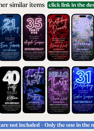 Digital 15th Birthday Video Invitation – Silver Glitter | Editable Canva Template