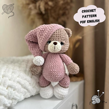 Teddy Bear Crochet Pattern, Bear Crochet Pattern, Amigurumi Teddy Bear Pattern, Bear Crochet Toy, Pattern In English