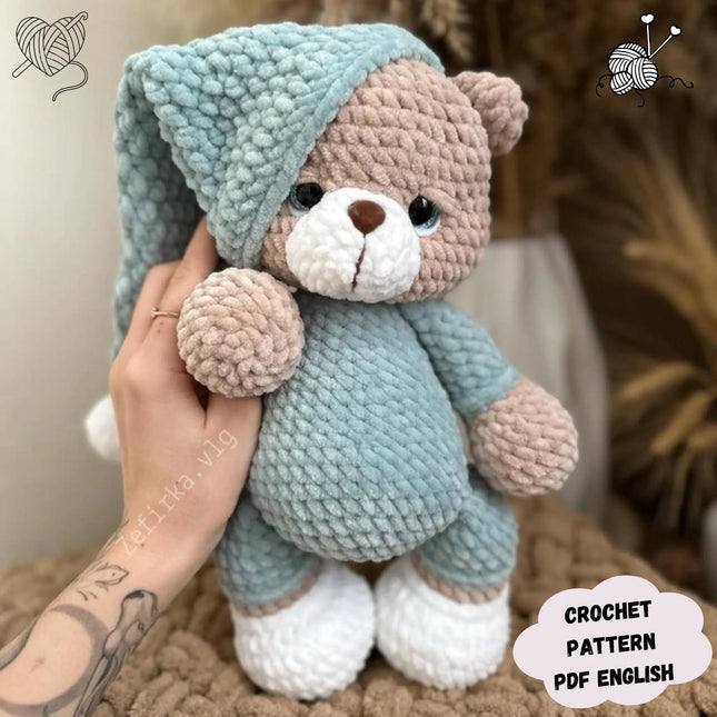 Teddy Bear Crochet Pattern, Bear Crochet Pattern, Amigurumi Teddy Bear Pattern, Bear Crochet Toy, Pattern In English