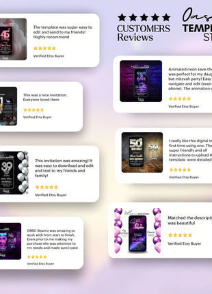 Digital 15th Birthday Video Invitation – Silver Glitter | Editable Canva Template