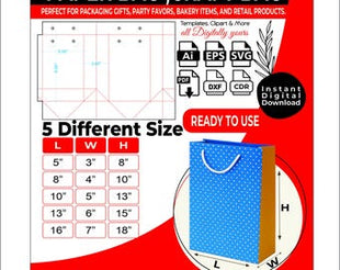 Mailer Box Dieline Template SVG PDF AI EPS Self-Lock Kraft