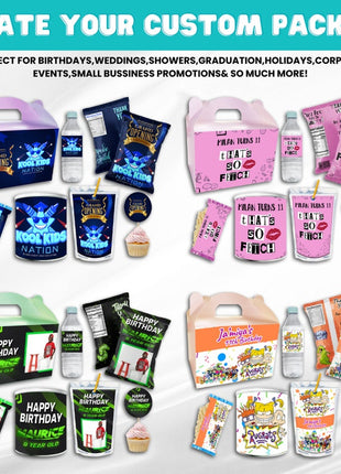 100+ Party Favor Templates Bundle: Editable Canva Mockups