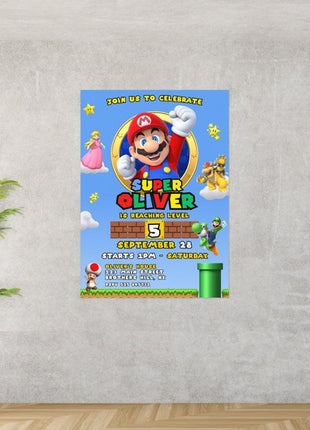 Super Mario Birthday Invitation – Editable Digital Template