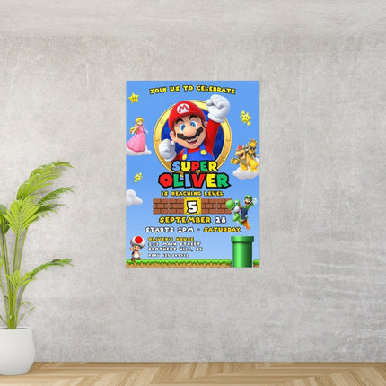 Super Mario Birthday Invitation – Editable Digital Template