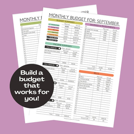 PRINTABLE Finance Planner, Budget Bundle, Debt Payoff Bundle, Savings Tracker, Spending Expense Tracker, Budget Templates, Colorful Modern