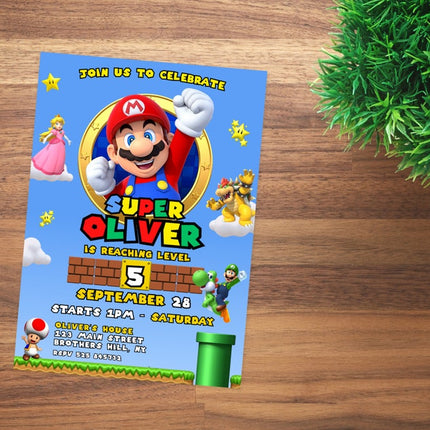 Super Mario Birthday Invitation – Editable Digital Template