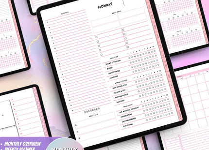 ADHD Digital Planner • Undated GoodNotes Planner • iPad Planner for Adults • Daily & Weekly ADHD Organizer • Neurodivergent-Friendly Layouts
