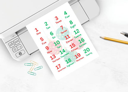 Christmas Number Poster for Kids | Printable Learning Decor | Numbers & Figures | 8.5x11 PDF | Instant Download