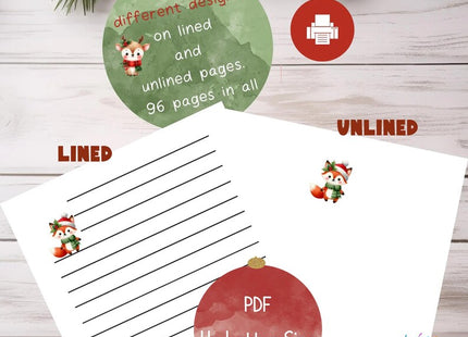 Mega Christmas Kids Stationery Pack • Printable Lined & Unlined Paper • Holiday Writing Pages • Cute Christmas Illustrations • PDF Download
