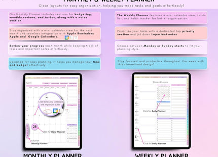 All-in-One Digital Planner Trackers 2025, 2026, 2027 Digital Planner, Digital Journal, Digital Goodnotes Template, Weekly, Daily Planner