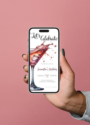 Elegant Cocktail Birthday Invitation – Editable Digital Evite
