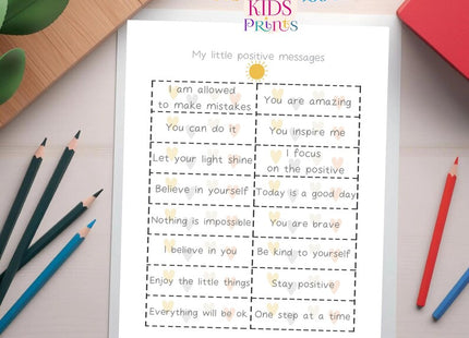 Motivational Phrase Printable for Kids | Positive Lunch Box Notes | Encouragement & Self-Esteem PDF | Inspirational School Messages