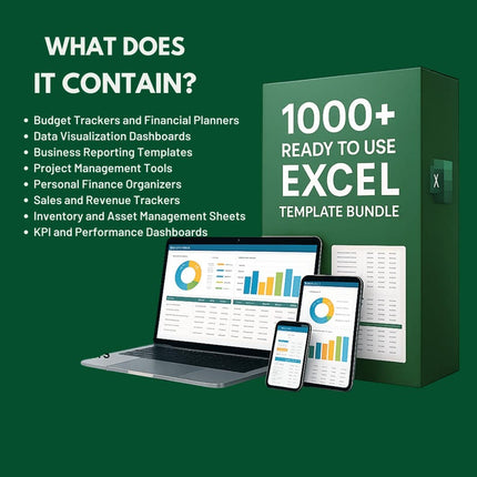 1000+ Excel Collection Bundle | Spreadsheet Templates | Financial & Business Excel Sheets | Data Analysis Tools | PLR | Digital Download