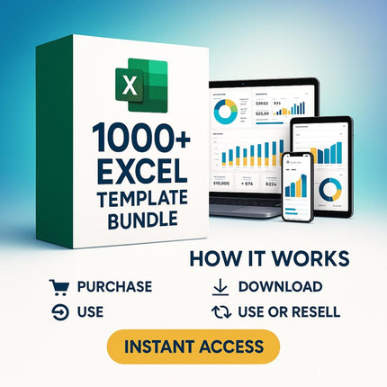 1000+ Excel Collection Bundle | Spreadsheet Templates | Financial & Business Excel Sheets | Data Analysis Tools | PLR | Digital Download